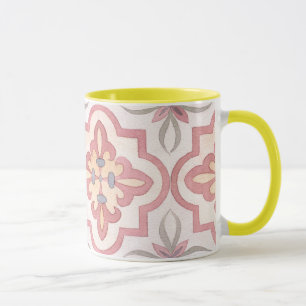 Classic tile gift set Mom favourite pattern pink Mug