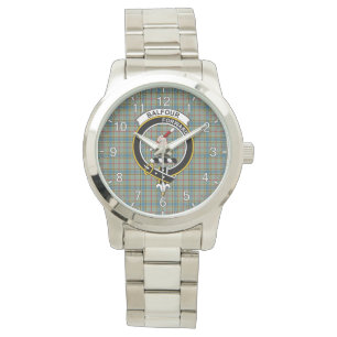 Classic Timeless Clan Balfour Tartan Badge Plaid Watch