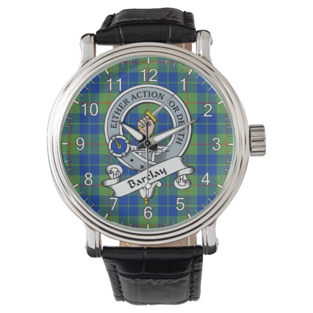 Classic Timeless Clan Barclay Hunting Badge Tartan Watch (Front)