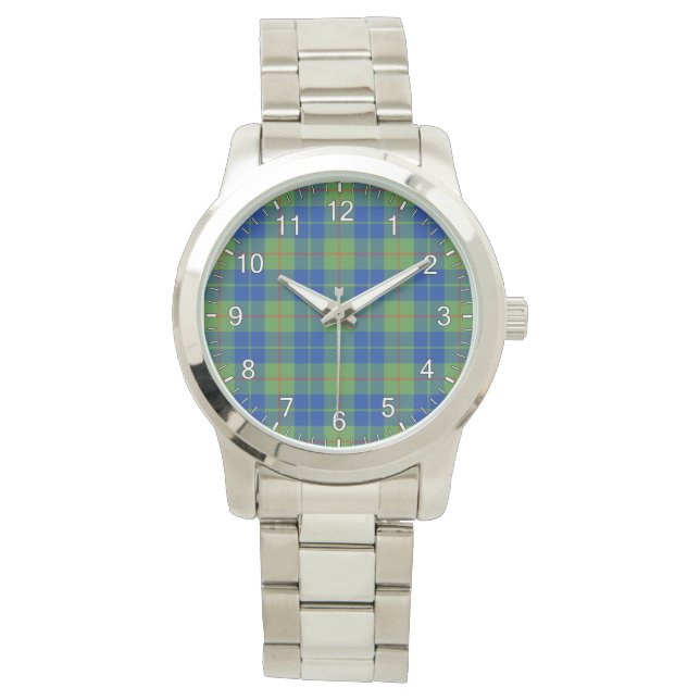 Classic Timeless Clan Barclay Hunting Tartan Plaid Watch (Front)