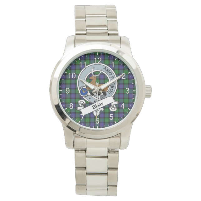 Classic Timeless Clan Blair Modern Badge Tartan Watch (Front)