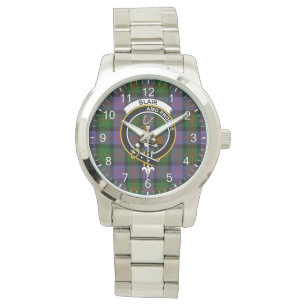 Classic Timeless Clan Blair Tartan Badge Plaid Gif Watch