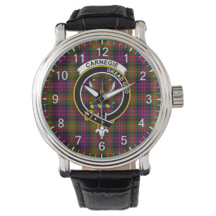 Classic Timeless Clan Carnegie Modern Tartan Badge Watch