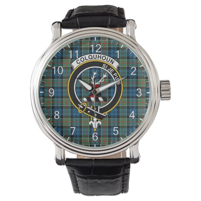 Classic Timeless Clan Colquhoun Ancient Tartan Bad Watch (Front)