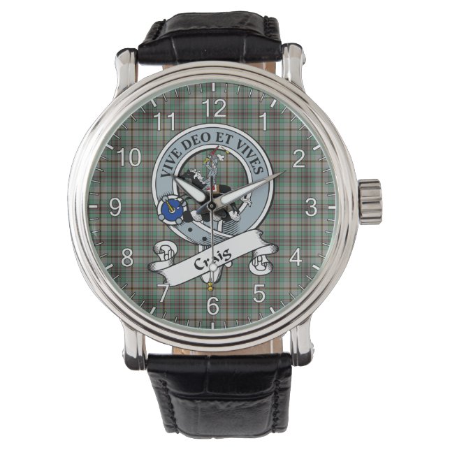 Classic Timeless Clan Craig Badge Tartan Watch (Front)