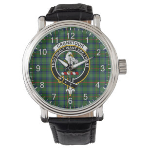 Classic Timeless Clan Cranstoun Tartan Badge Plaid Watch