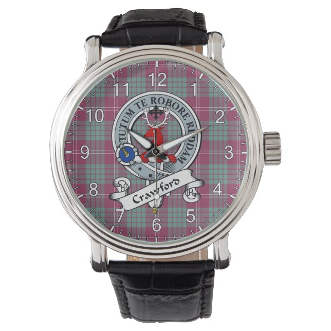 Classic Timeless Clan Crawford Ancient Badge Tarta Watch (Front)