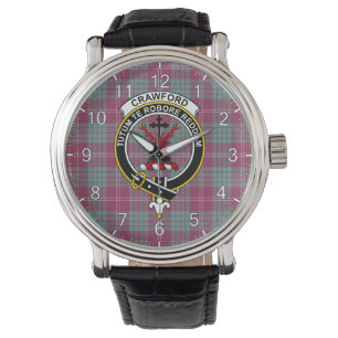 Classic Timeless Clan Crawford Ancient Tartan Badg Watch