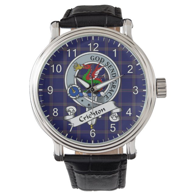 Classic Timeless Clan Crichton Badge Tartan Watch (Front)