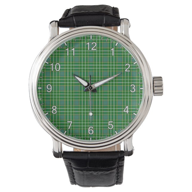 Classic Timeless Clan Currie Tartan Plaid Gift Watch (Front)
