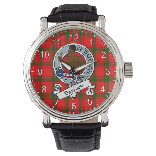 Classic Timeless Clan Darroch Badge Tartan Watch (Front)