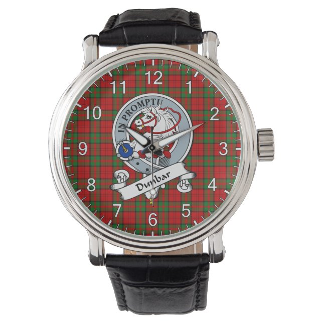 Classic Timeless Clan Dunbar Badge Tartan Watch (Front)