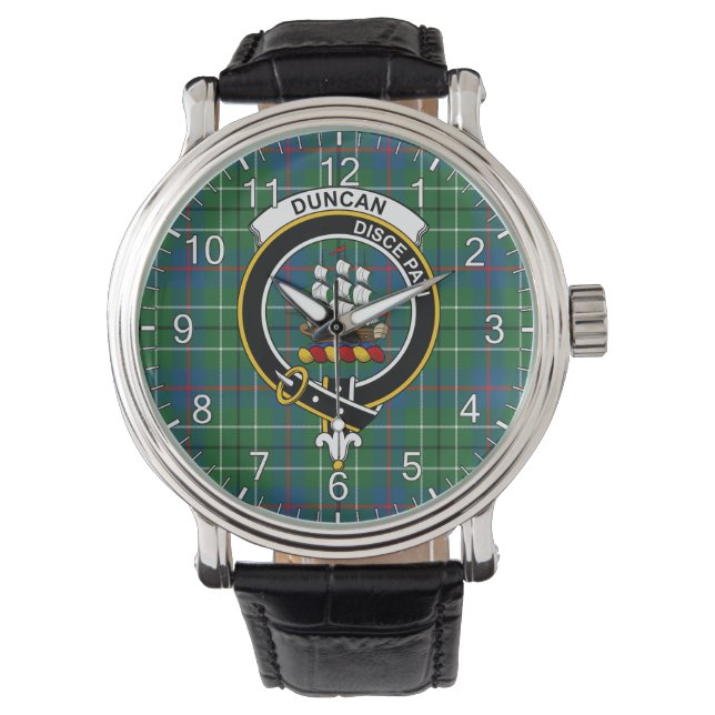 Classic Timeless Clan Duncan Ancient Tartan Badge  Watch (Front)