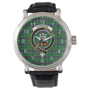Classic Timeless Clan Duncan Tartan Badge Plaid Watch