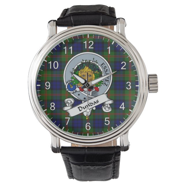 Classic Timeless Clan Dundas Badge Tartan Watch (Front)