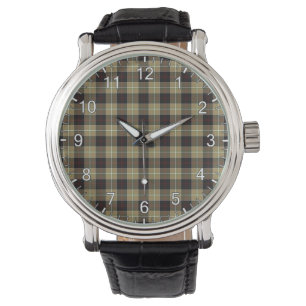 Classic Timeless Clan Dunlop Hunting Tartan Plaid  Watch