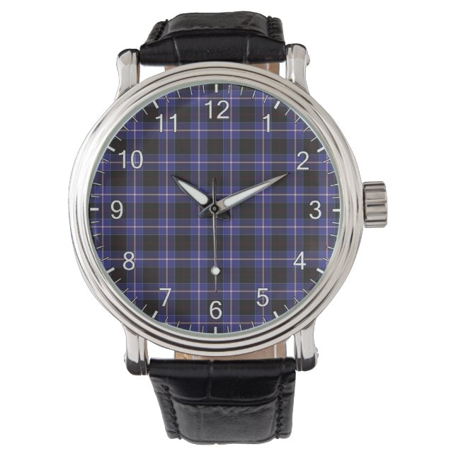 Classic Timeless Clan Dunlop Tartan Plaid Gift Watch (Front)