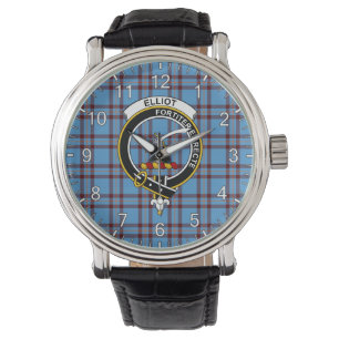 Classic Timeless Clan Elliot Ancient Tartan Badge Watch