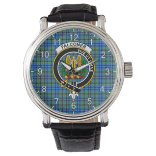Classic Timeless Clan Falconer Tartan Badge Plaid Watch