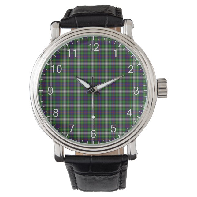Classic Timeless Clan Farquharson Tartan Plaid Watch (Front)