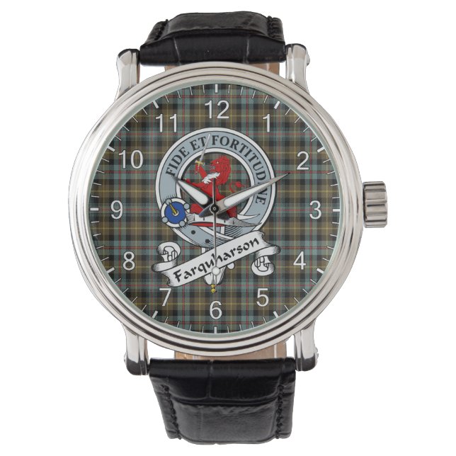 Classic Timeless Clan Farquharson Weathered Badge  Watch (Front)