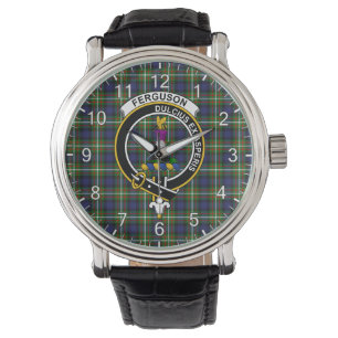 Classic Timeless Clan Ferguson Modern Tartan Badge Watch