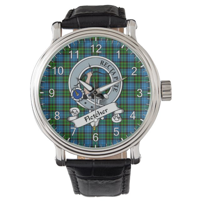 Classic Timeless Clan Fletcher Ancient Badge Tarta Watch (Front)
