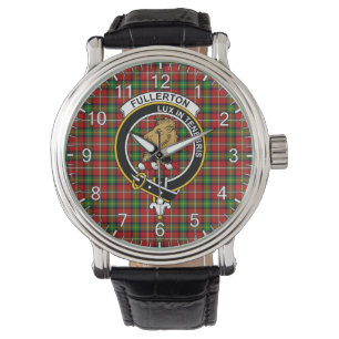 Classic Timeless Clan Fullerton Tartan Badge Plaid Watch