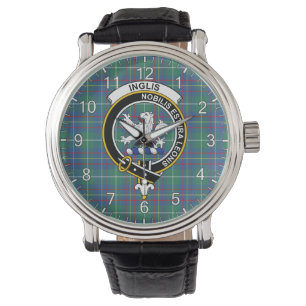 Classic Timeless Clan Inglis Ancient Tartan Badge  Watch