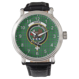 Classic Timeless Clan Innes Hunting Tartan Badge Watch