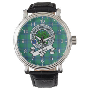 Classic Timeless Clan Irvine Ancient Badge Tartan  Watch