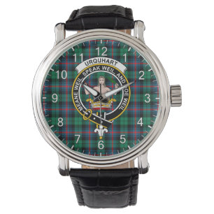 Classic Timeless Clan Urquhart Modern Tartan Badge Watch