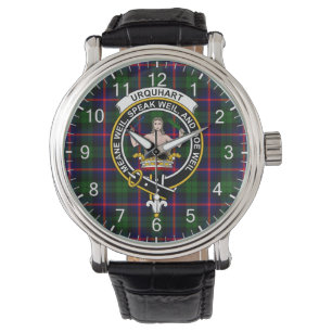 Classic Timeless Clan Urquhart Tartan Badge Plaid  Watch
