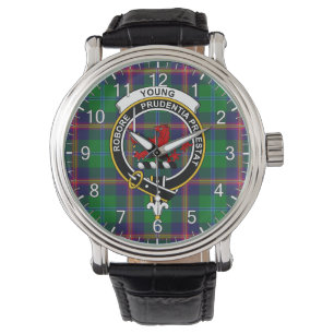 Classic Timeless Clan Young Tartan Badge Plaid Watch