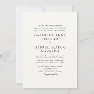 Classic Timeless Traditional Wedding Invitation