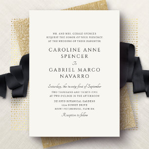 Classic Timeless Traditional Wedding Invitation