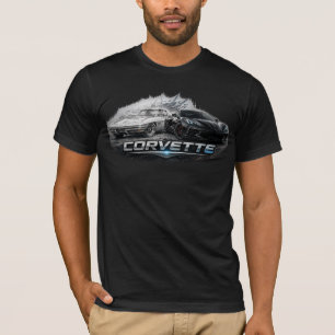 Classic to Modern Corvette Sports Car Evolution T-Shirt
