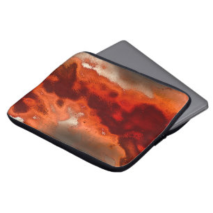 Classic to stained in shades of intense red&coral laptop sleeve