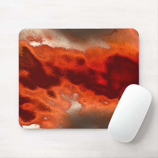 Classic to stained in shades of intense red&coral mouse pad (With Mouse)