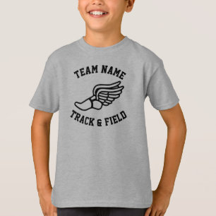 Classic Track and Field Custom Team Name or Text T-Shirt