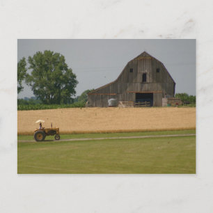 Classic Tractor & Barn Postcard