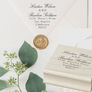 Classic Traditional Black & White Wedding Rubber Stamp