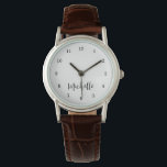 Classic Traditional Elegant Personalized Script Watch<br><div class="desc">Elegant traditional personalized watch, with a simple typography design. A classic fashion accessory to complete your outfit or look.</div>