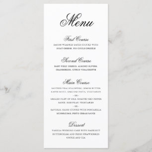 Classic Traditional Elegant Wedding Menu
