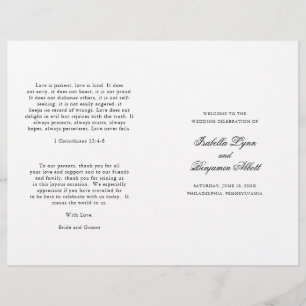 Classic Traditional Elegant Wedding Program