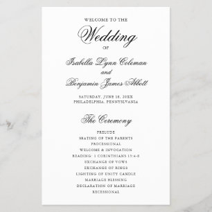 Classic Traditional Elegant Wedding Program