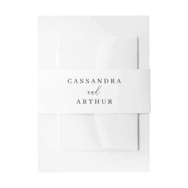 Classic Traditional Formal Simple Elegant Wedding Invitation Belly Band (Front Example)