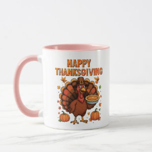 Classic Traditional Happy Thanksgiving Turkey Mug