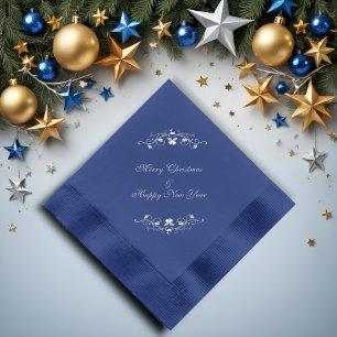 Classic Traditional Merry Christmas Foil Napkins