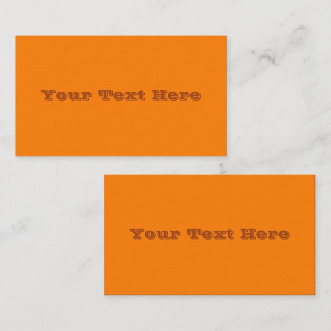 Classic Traditional Pumpkin Orange Solid Colour Business Card (Front/Back)